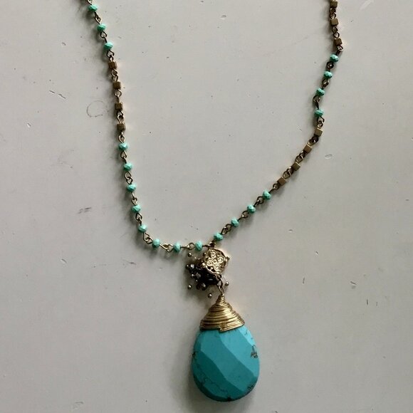 Chico's Blue Turquoise Long Necklace - Picture 2 of 6